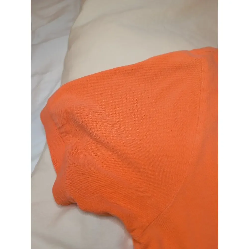 Polo Ralph Lauren Men's Polo Shirt Orange Short Sleeve Blue Pony Cotton Mesh XL
